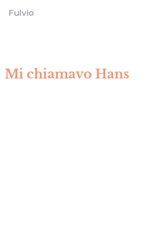 Mi chiamavo Hans