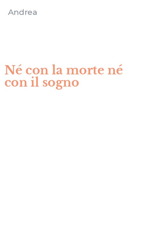 Né con la morte né con il sogno