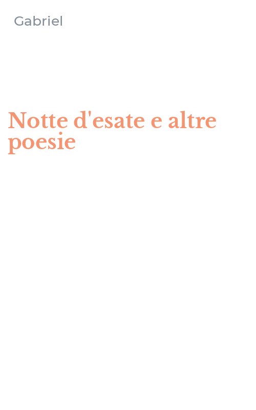 Notte d'esate e altre poesie