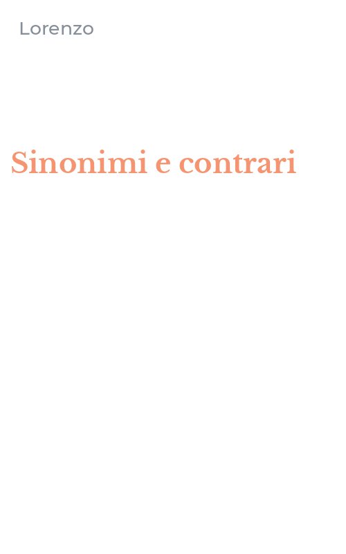Sinonimi e contrari