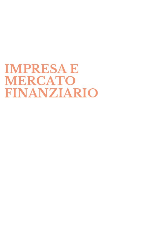 IMPRESA E MERCATO FINANZIARIO