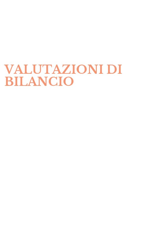 VALUTAZIONI DI BILANCIO