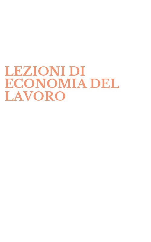 LEZIONI DI ECONOMIA DEL LAVORO