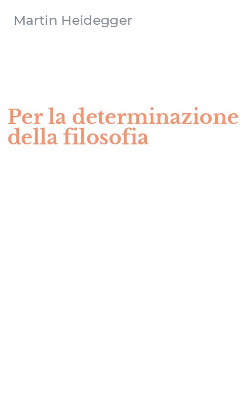 Per la determinazione della filosofia