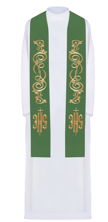 STOLA SACERDOTALE RICAMATA IHS
