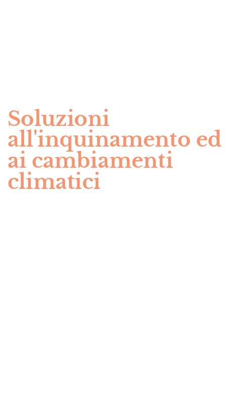 Soluzioni all'inquinamento ed ai cambiamenti climatici