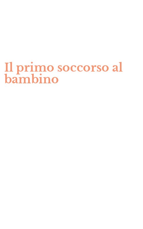 Il primo soccorso al bambino