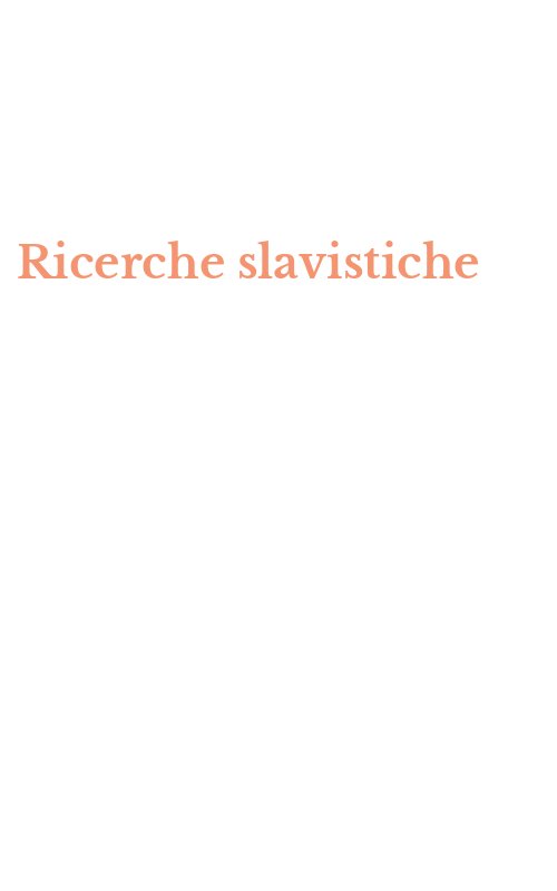 Ricerche slavistiche