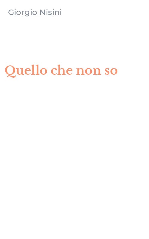 Quello che non so