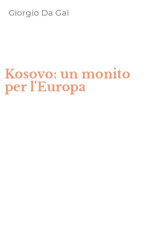 Kosovo: un monito per l'Europa