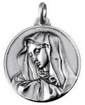 MADONA ADDOLORATA ARGENTO E DORATE 18 MM