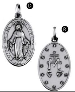 MEDAGLIA MADONNA MIRACOLOSA ARGENTO