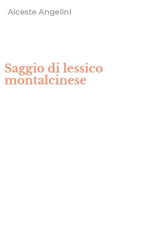 Saggio di lessico montalcinese