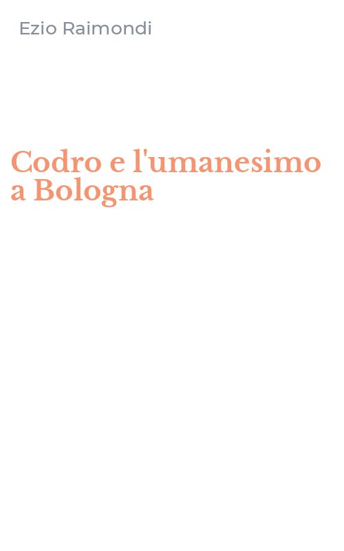 Codro e l'umanesimo a Bologna