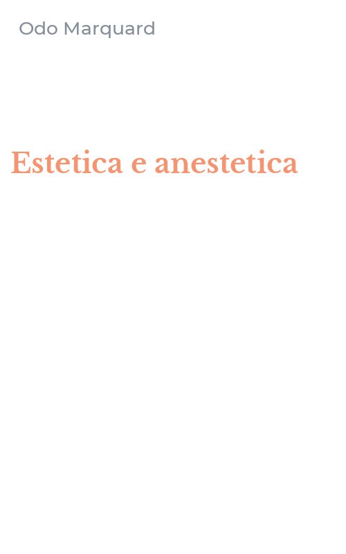 Estetica e anestetica