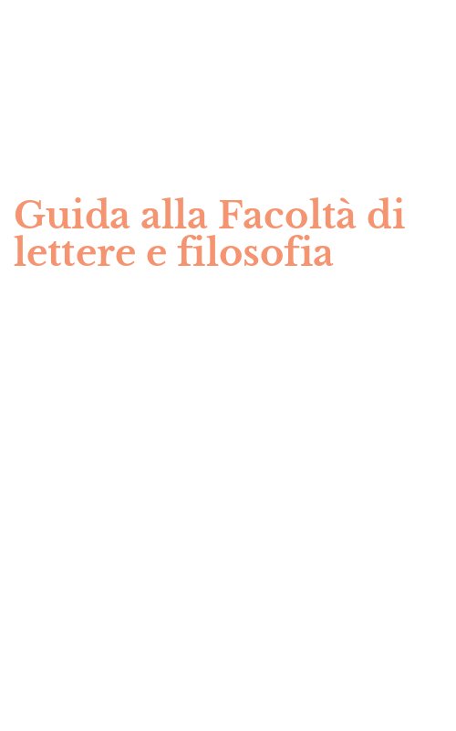 Guida alla Facoltà di lettere e filosofia