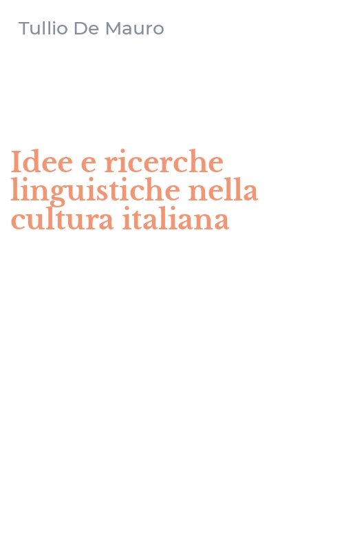 Idee e ricerche linguistiche nella cultura italiana