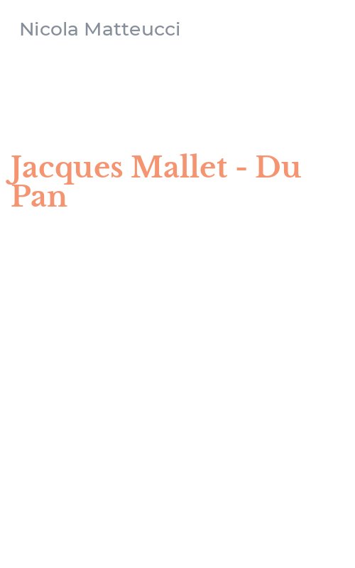 Jacques Mallet - Du Pan
