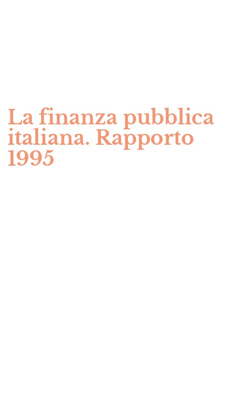 La finanza pubblica italiana. Rapporto 1995