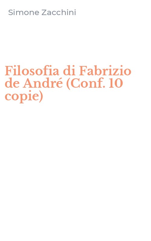Filosofia di Fabrizio de André (Conf. 10 copie)