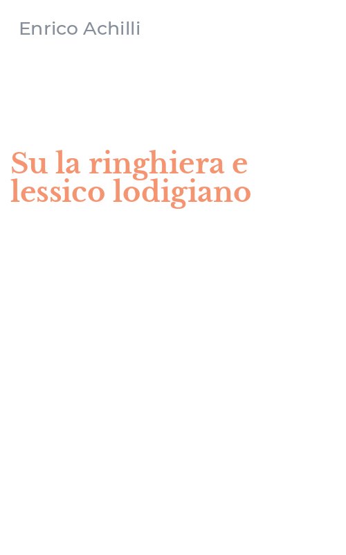Su la ringhiera e lessico lodigiano