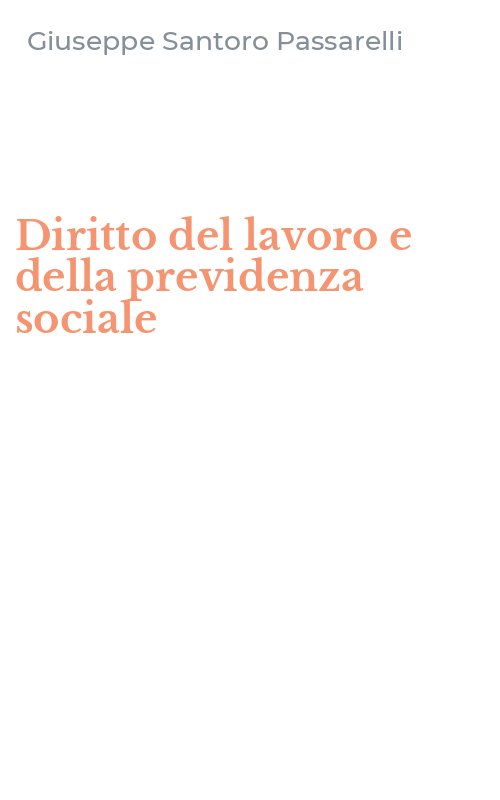 Diritto del lavoro e della previdenza sociale