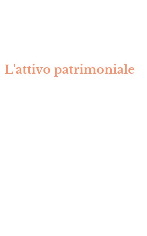 L'attivo patrimoniale