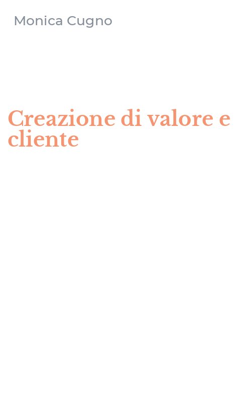 Creazione di valore e cliente