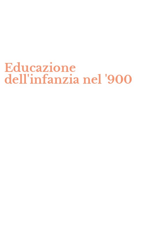Educazione dell'infanzia nel '900