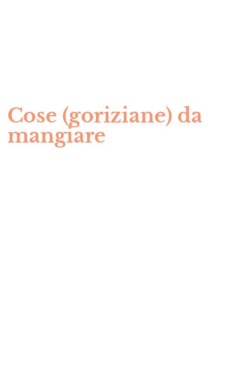Cose (goriziane) da mangiare