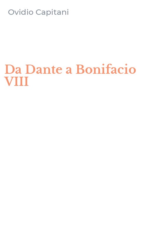 Da Dante a Bonifacio VIII