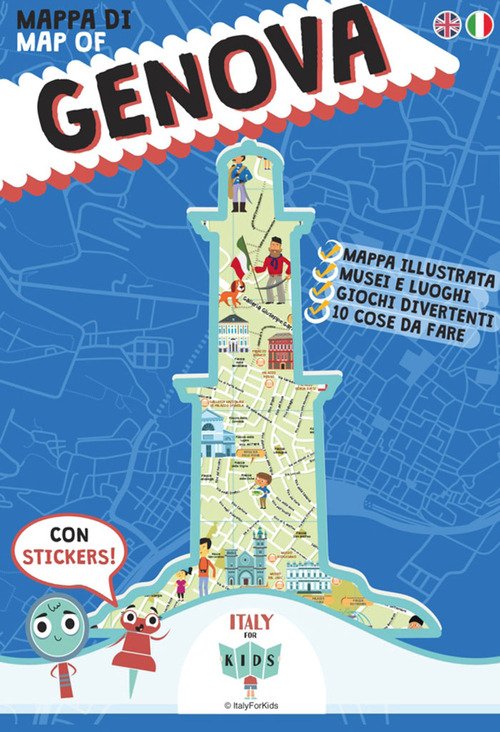 Mappa di Genova illustrata. Con adesivi. Ediz. italiana e inglese