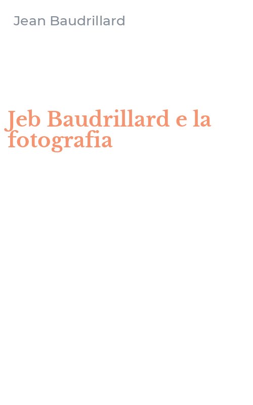 Jeb Baudrillard e la fotografia