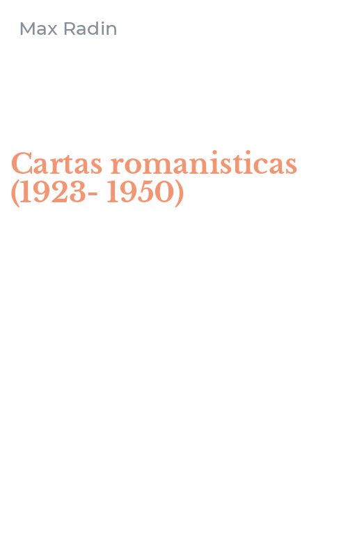 Cartas romanisticas (1923-1950)