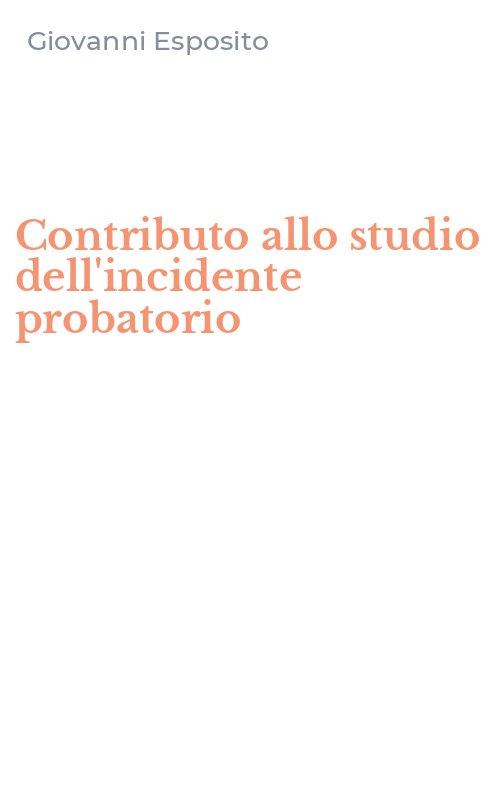Contributo allo studio dell'incidente probatorio