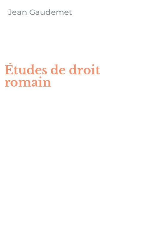 Études de droit romain