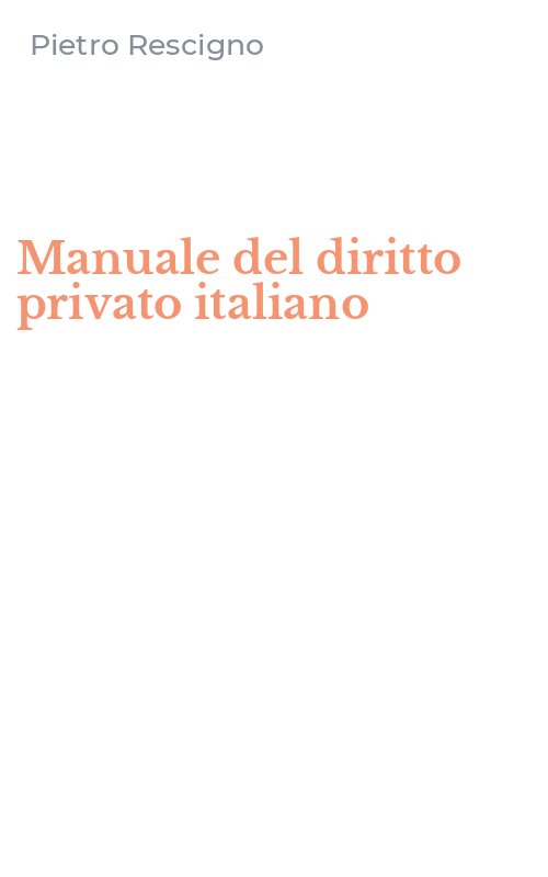 Manuale del diritto privato italiano