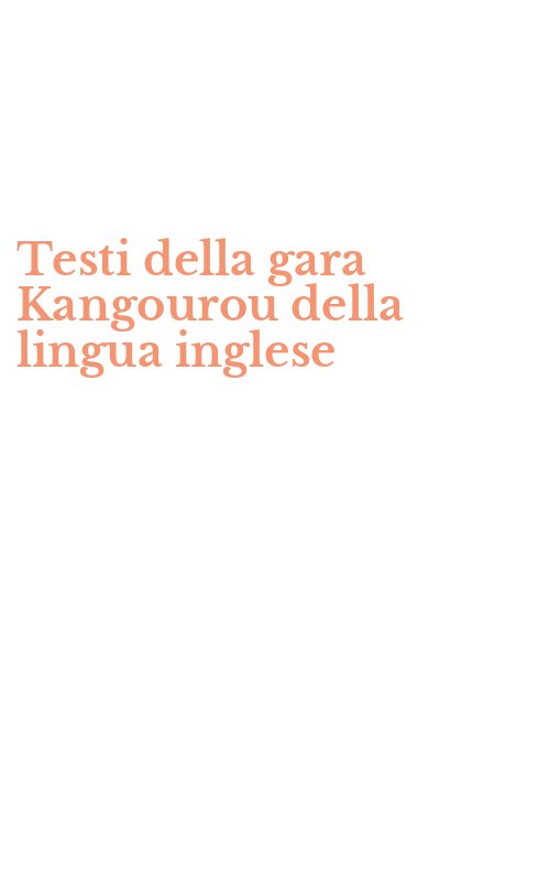 Testi della gara Kangourou della lingua inglese