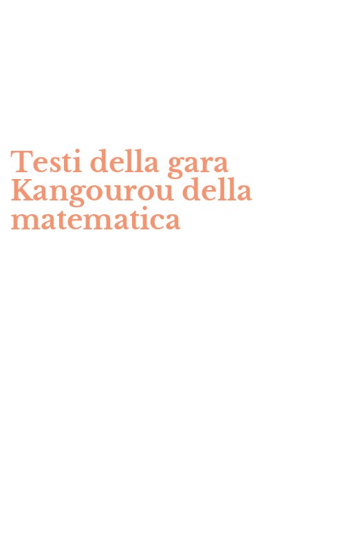 Testi della gara Kangourou della matematica