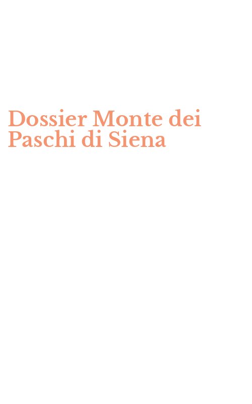 Dossier Monte dei Paschi di Siena
