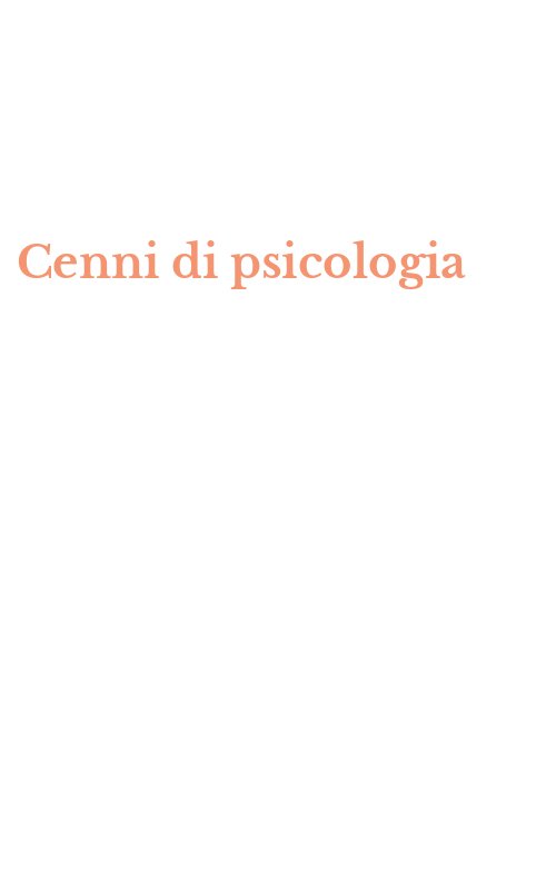 Cenni di psicologia