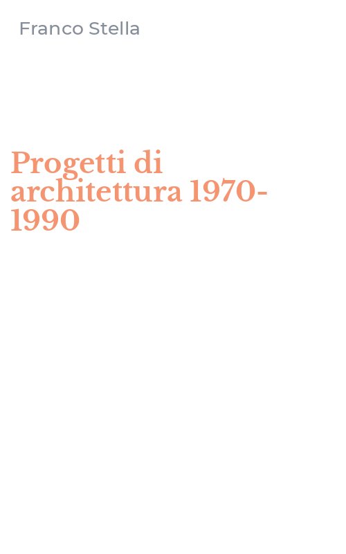 Progetti di architettura 1970-1990