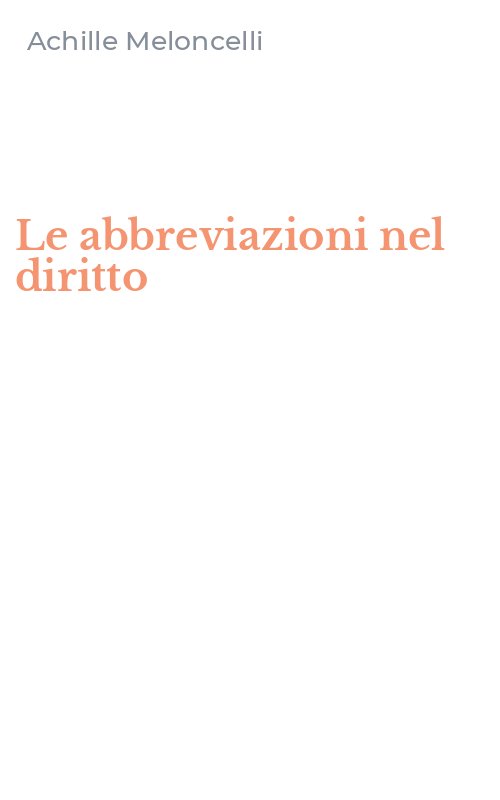 Le abbreviazioni nel diritto