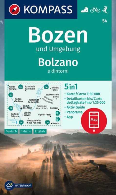 Carta escursionistica n. 54. Bolzano e dintorni