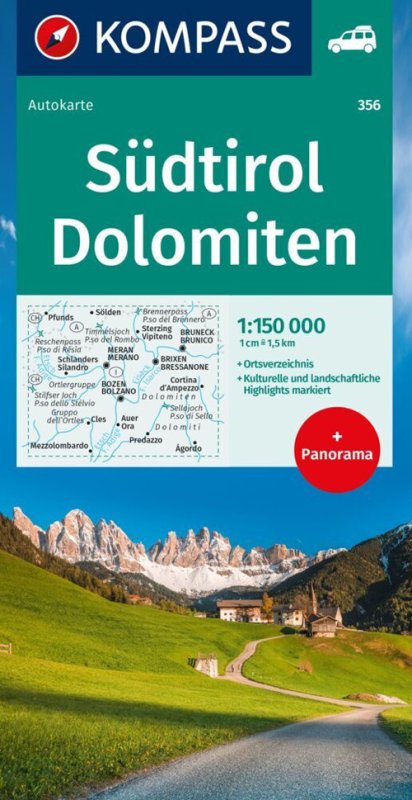 Carta stradale n. 356. Alto Adige, Dolomiti