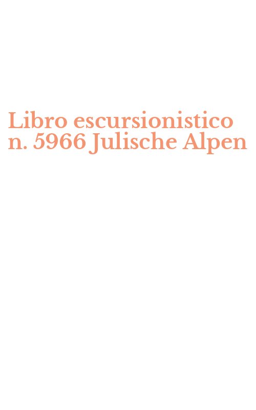 Libro escursionistico n. 5966 Julische Alpen