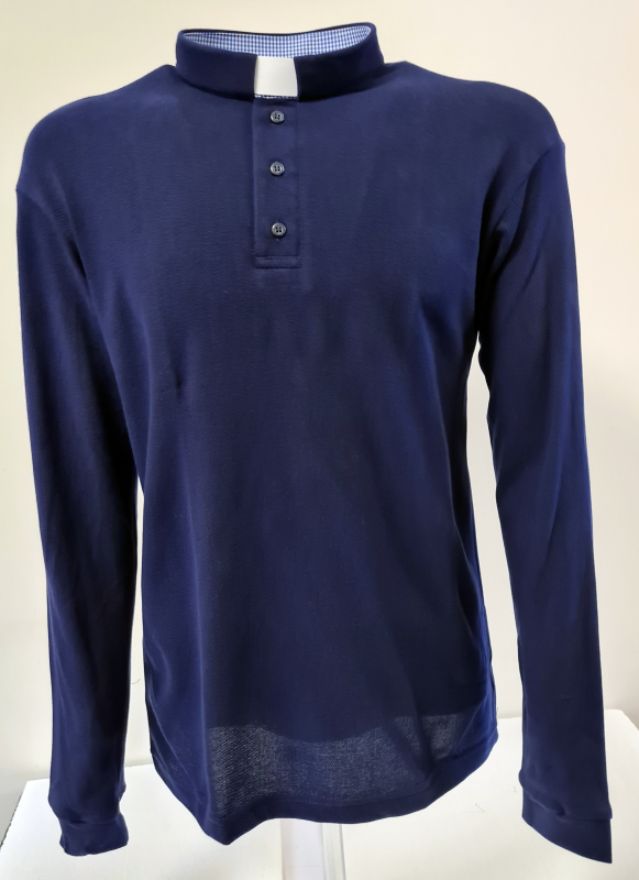 POLO 100% COTONE - BLU NAVY- MANICA LUNGA