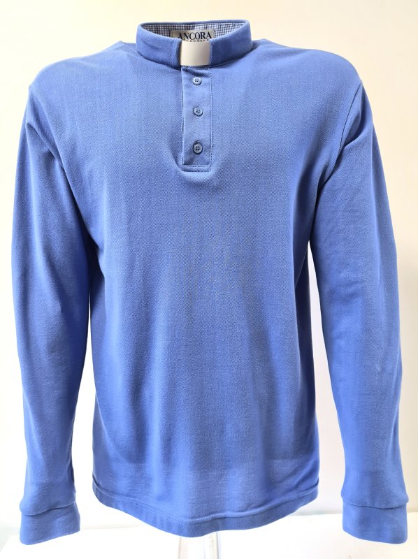 POLO 100% COTONE - CELESTE- MANICA LUNGA