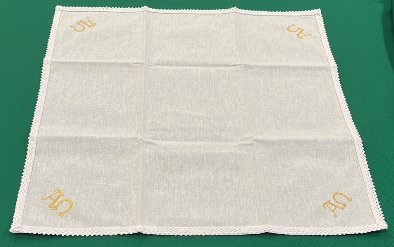 CORPORALE  ALFA-OMEGA ORO RICAMATO 100% COTONE