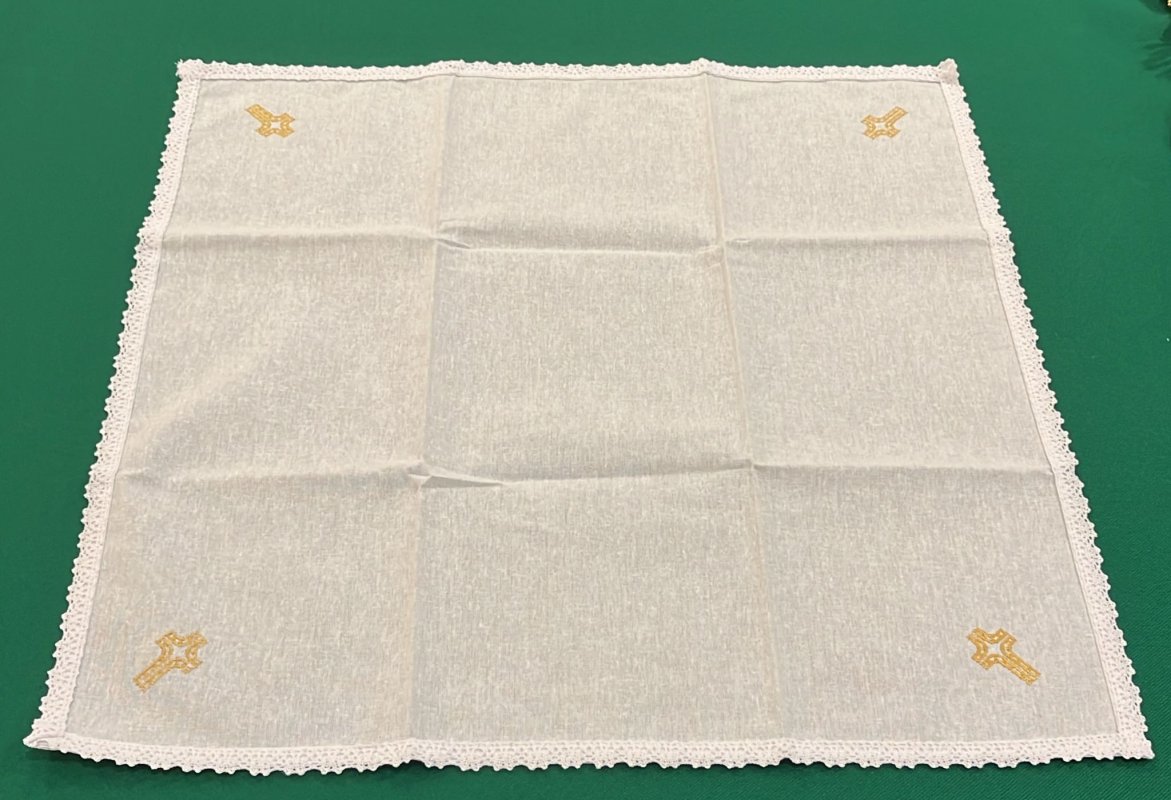 CORPORALE CROCE ORO RICAMATO 100% COTONE